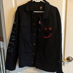 NWT Fear No Man Black Denim Jacket